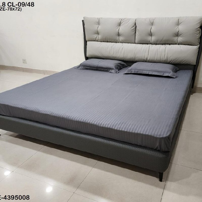 Contemporary Two-Tone Grey Bed